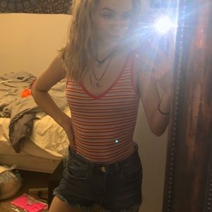 NEVER WORN STRIPPED BODYSUIT